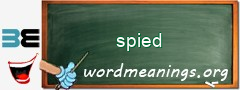 WordMeaning blackboard for spied